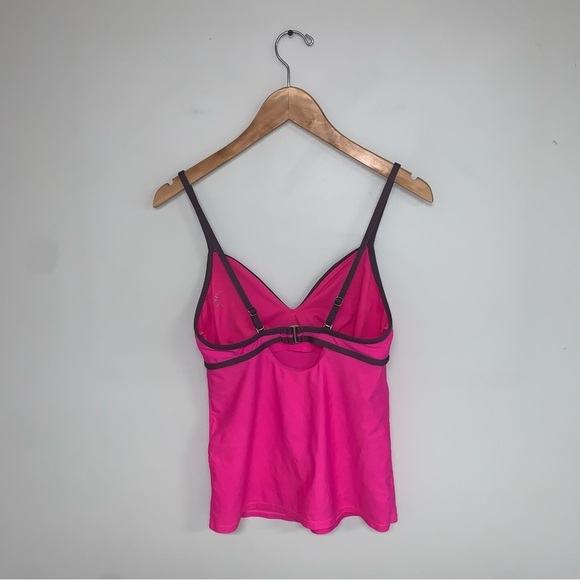 Athleta Tankini Top Women's Size Small Pink Grey Colourblock Swimwear Nylon - Picture 6 of 14